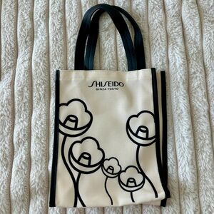 Shiseido Ginza Tokyo Cream & Black Small Canvas Tote Bag - New